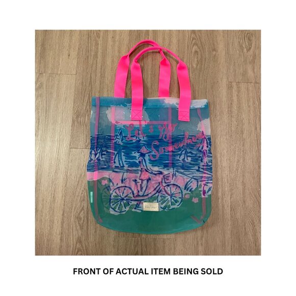 Lilly Pulitzer Let's Go Somewhere Mesh Shopper Tote Bag - Picture 2 of 4